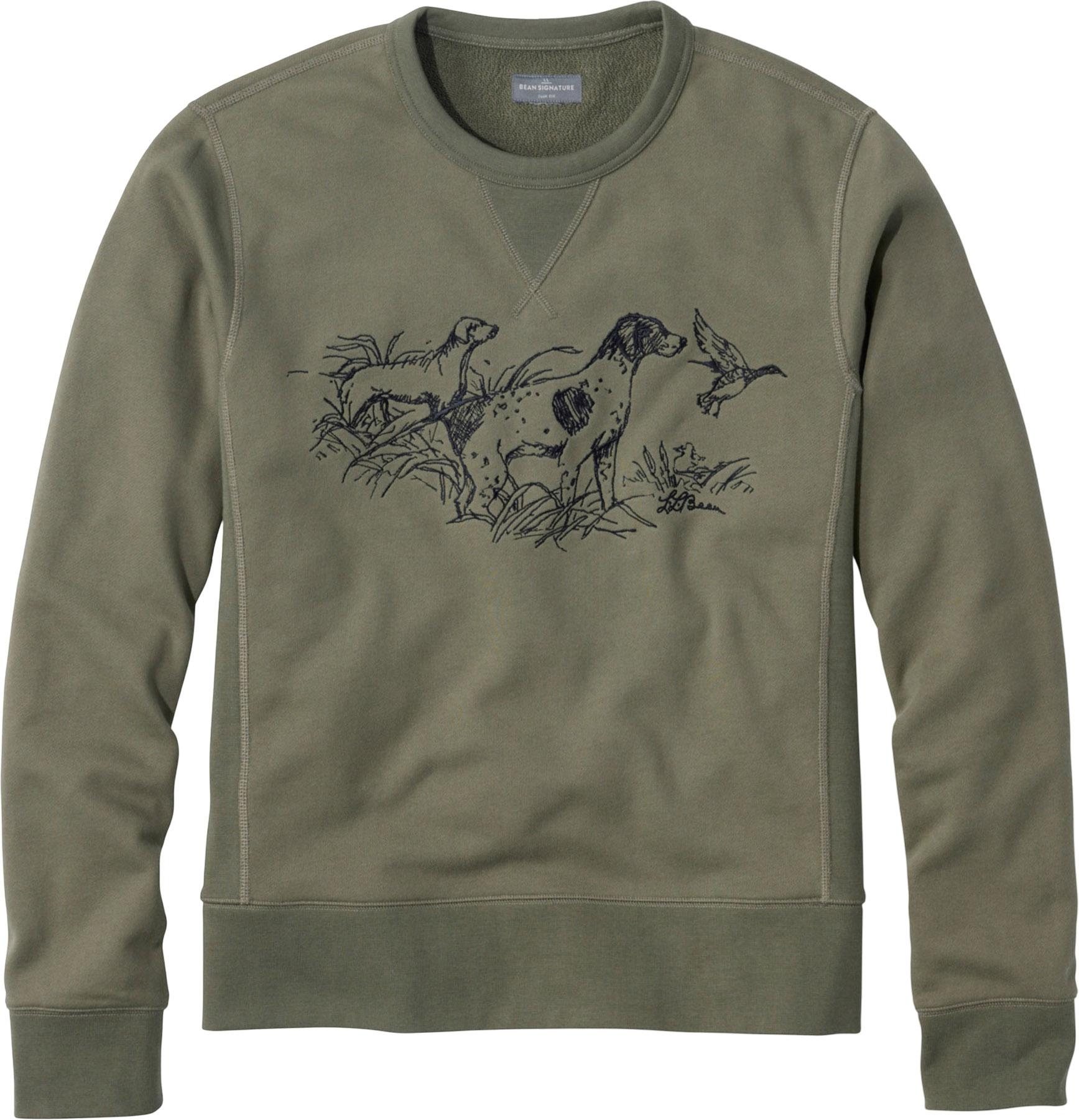 Bean Signature Print Rugged Crewneck Sweatshirt Men's The