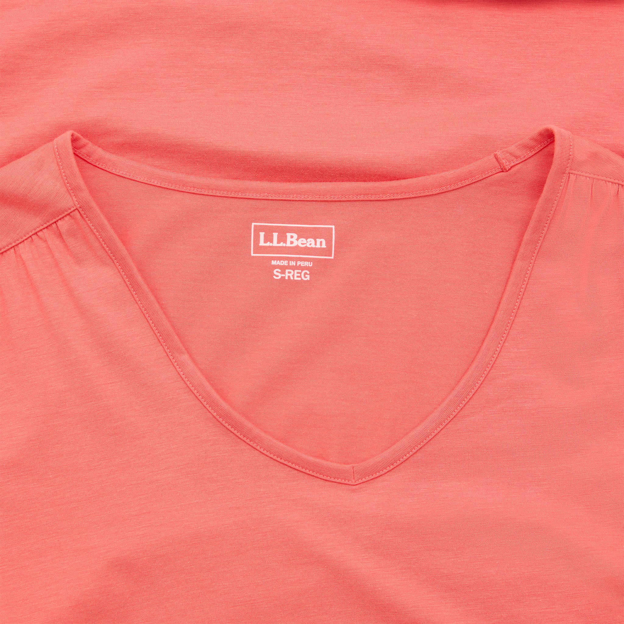 Numéro de l'image de la galerie de produits 4 pour le produit T-shirt à col en V à manches trois-quarts en mélange Supima doux et extensible - Femme
