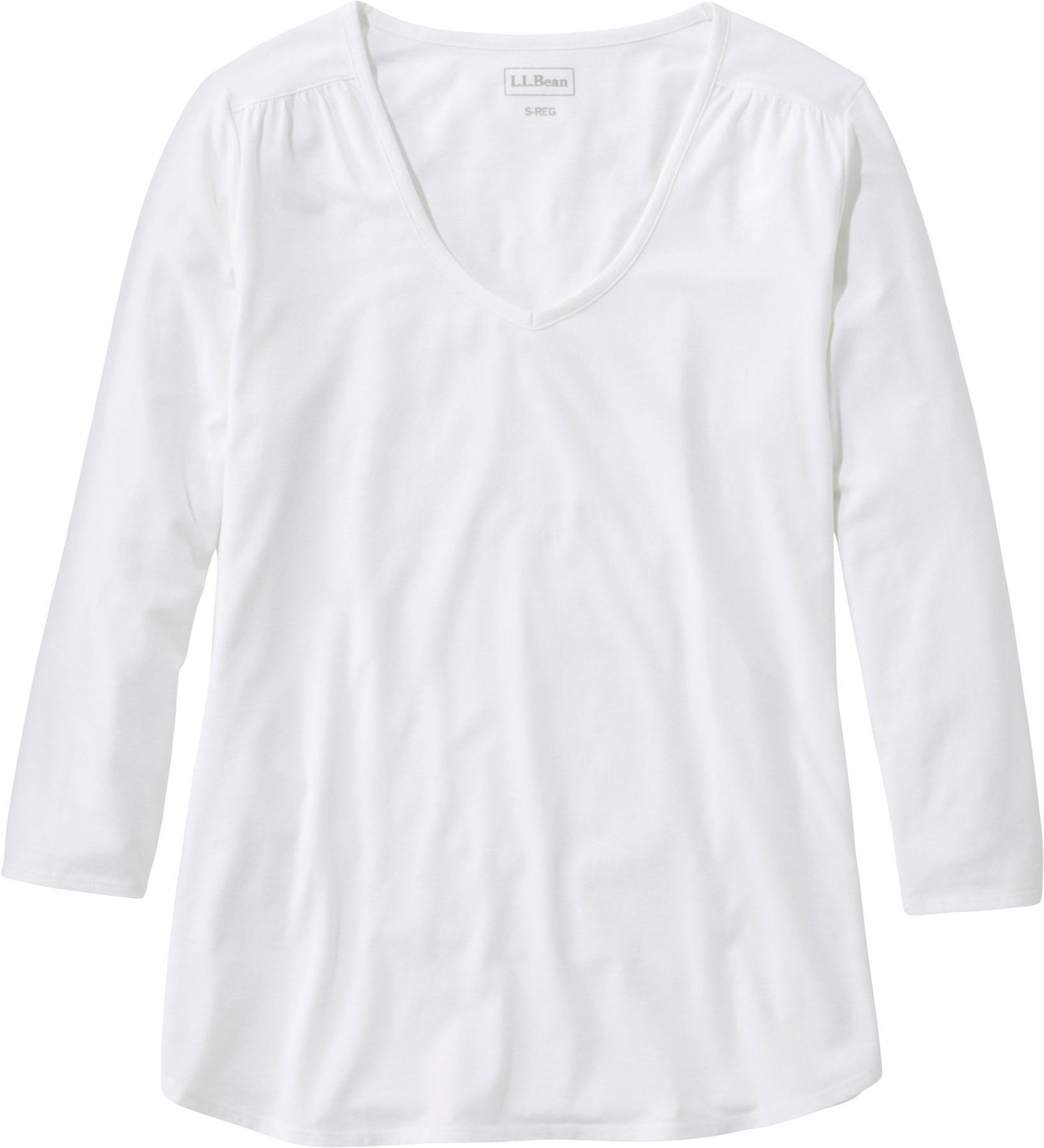 Product image for Soft Stretch Supima-Blend V-Neck Three-Quarter Sleeve T-Shirt - Women's