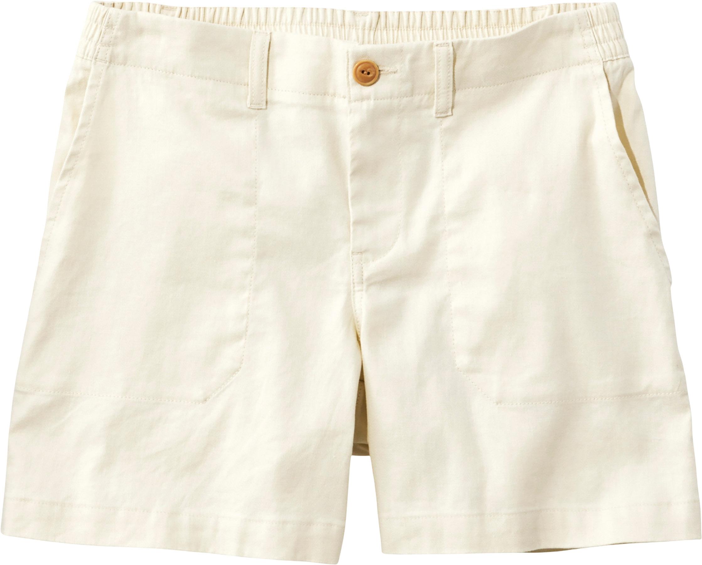 Product image for Short taille haute en coton et lin extensible confort 7" - Femme