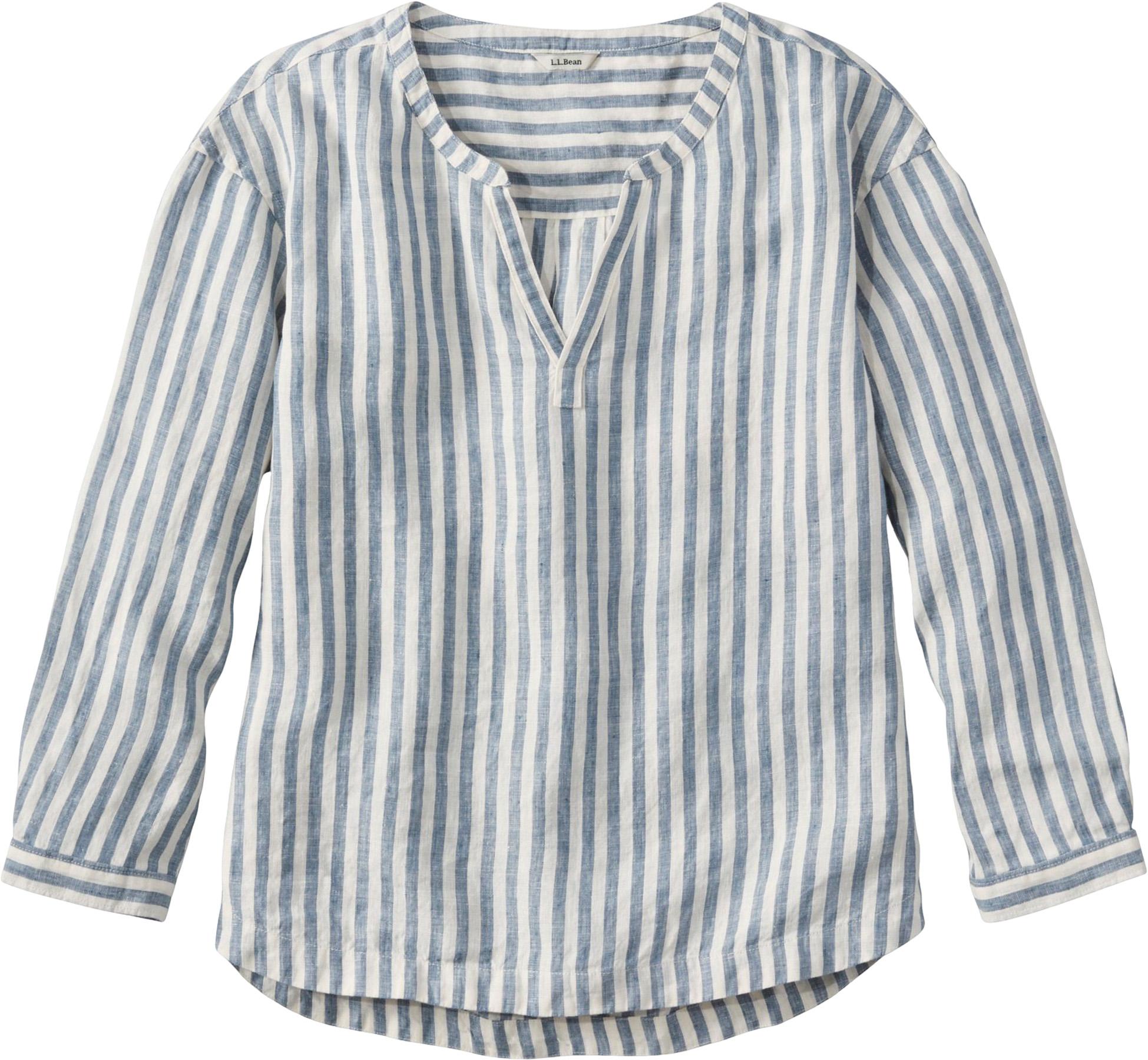 Product image for Premium Washable Linen Splitneck Stripe Shirt - Women's