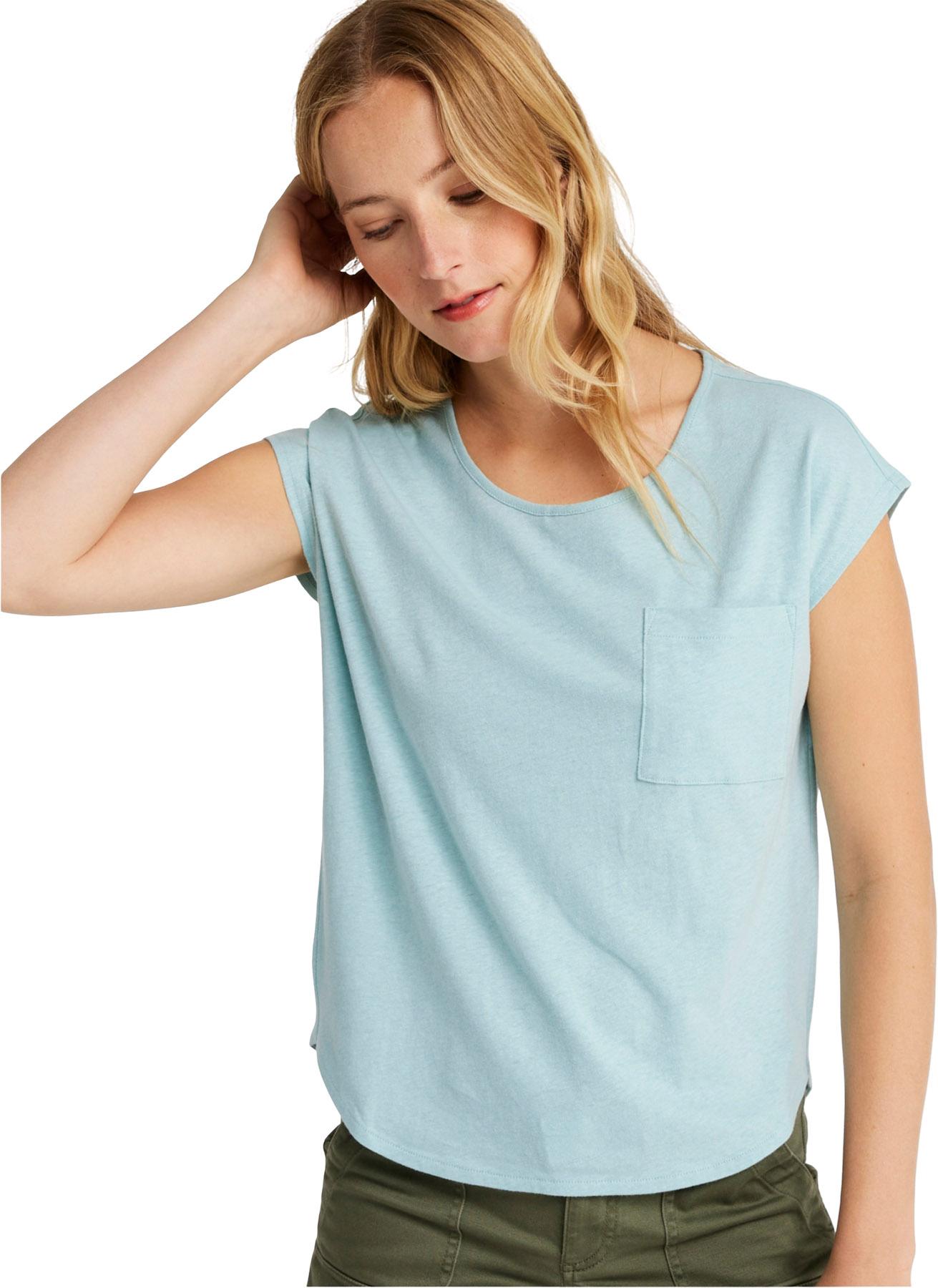Product image for Lakeside Linen/Cotton Short Sleeve Scoopneck T-Shirt - Women's