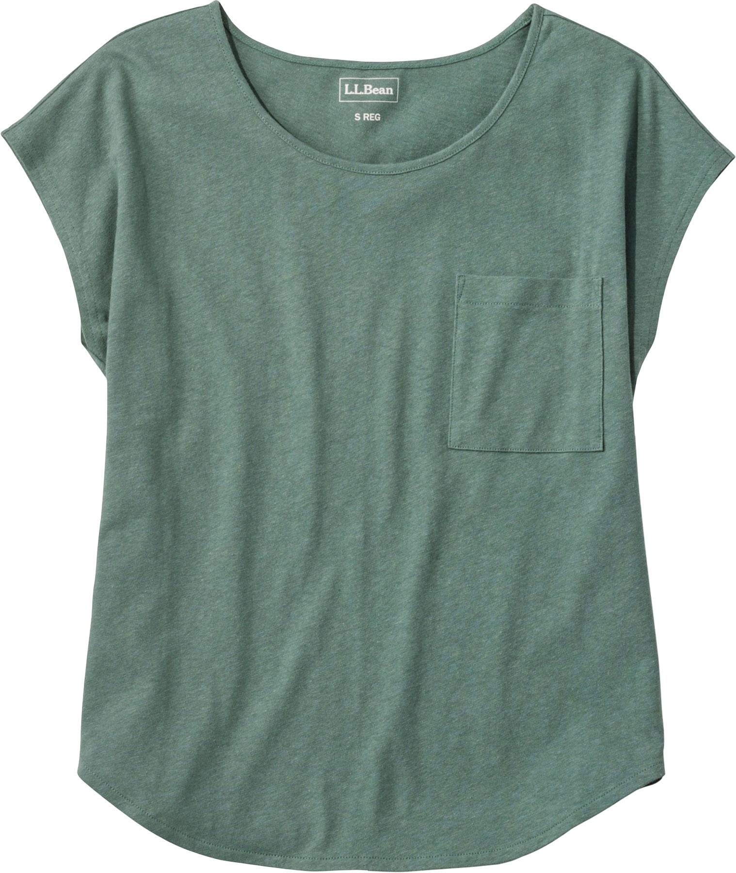 Product image for Lakeside Linen/Cotton Short Sleeve Scoopneck T-Shirt - Women's