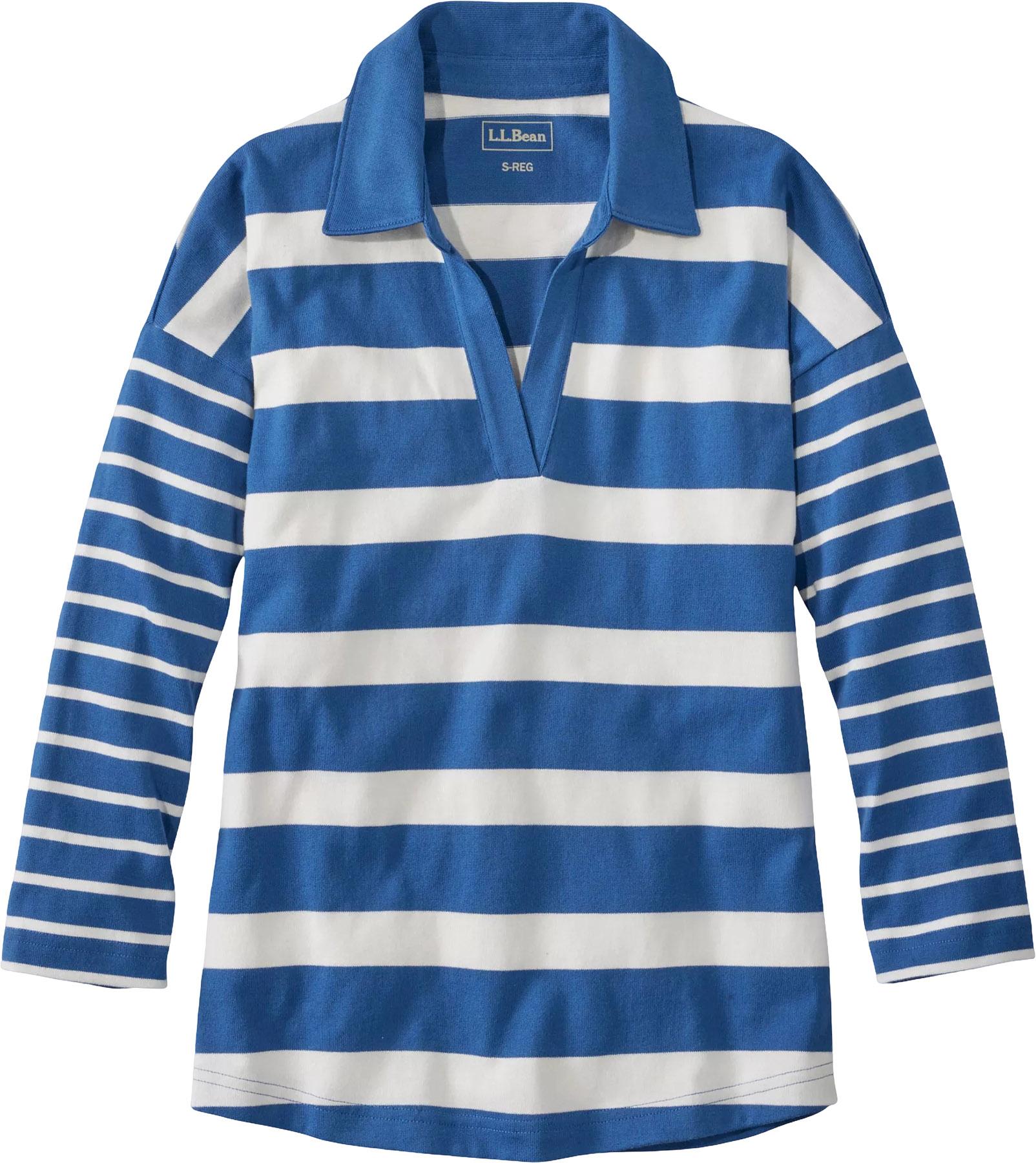 Image de produit pour Haut marinière de style polo à encolure fendue à rayures Heritage - Femme