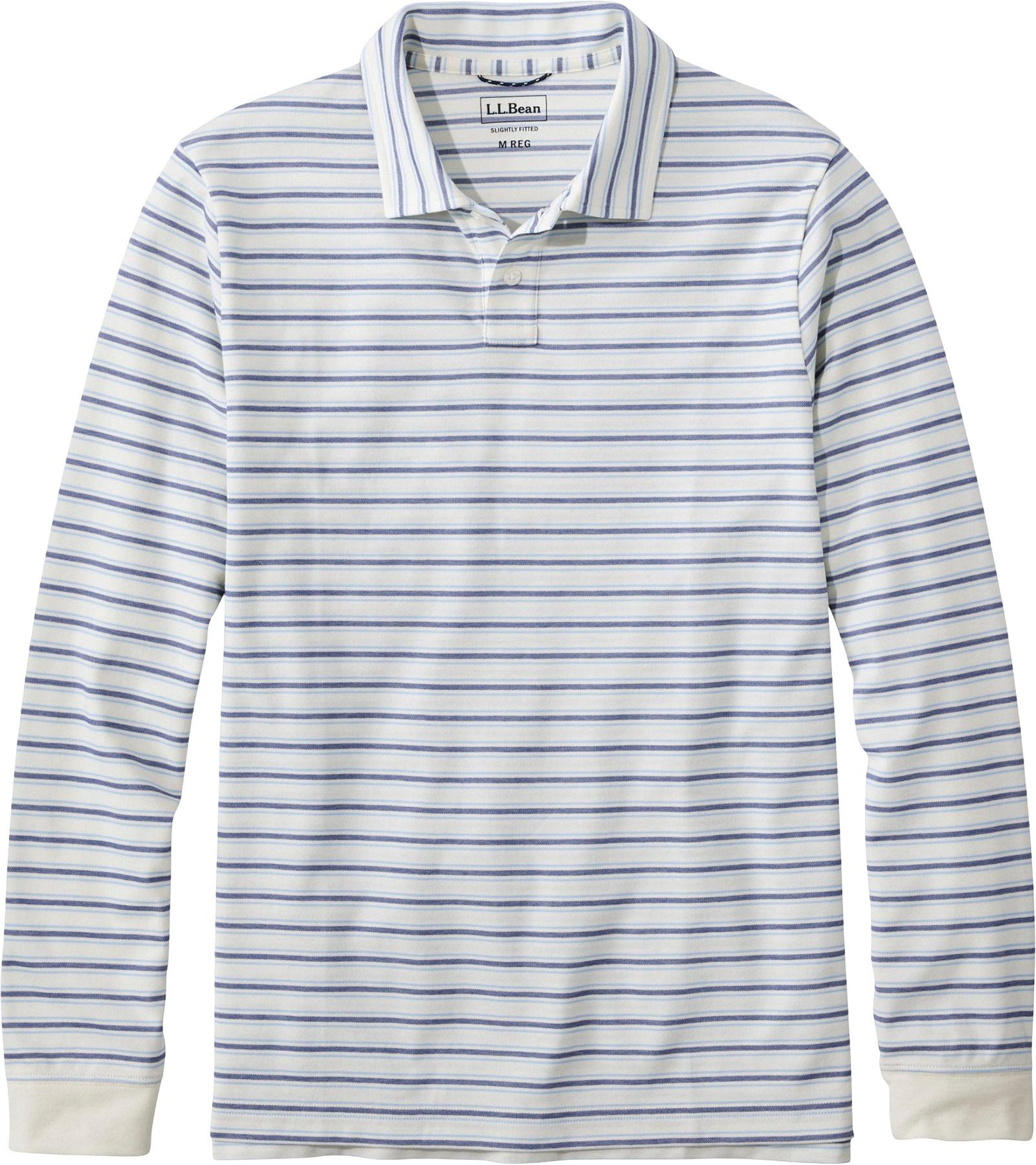 Product image for Comfort Stretch Performance Long Sleeve Stripe Polo - Men's