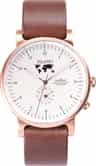 Colour: Rose Gold - White - Brown Leather