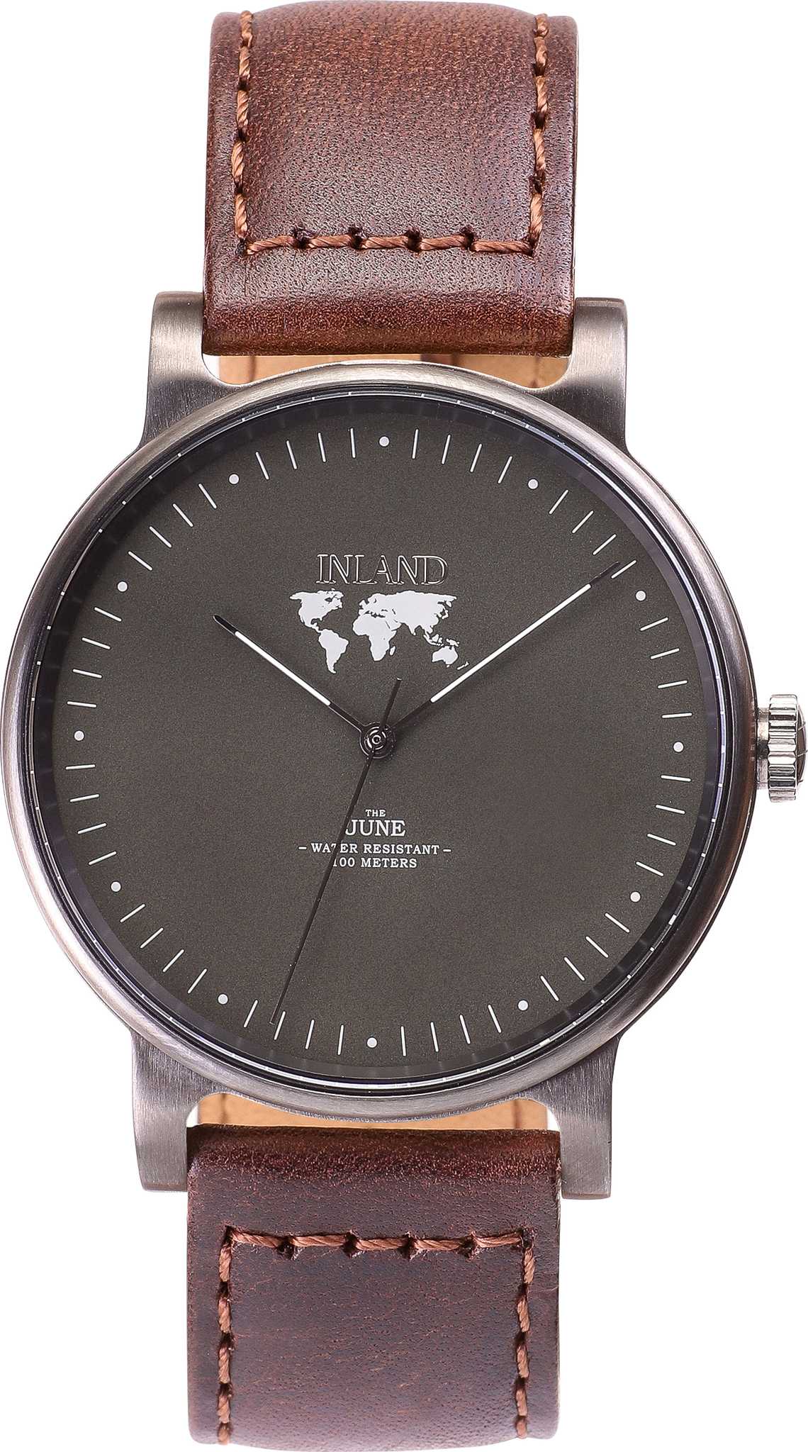 Charcoal - Olive grey - Brown Leather