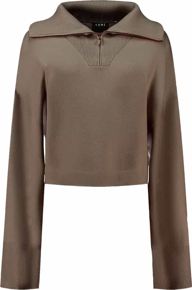 Image de produit pour Chandail écourté en tricot à demi-glissière Olly - Femme