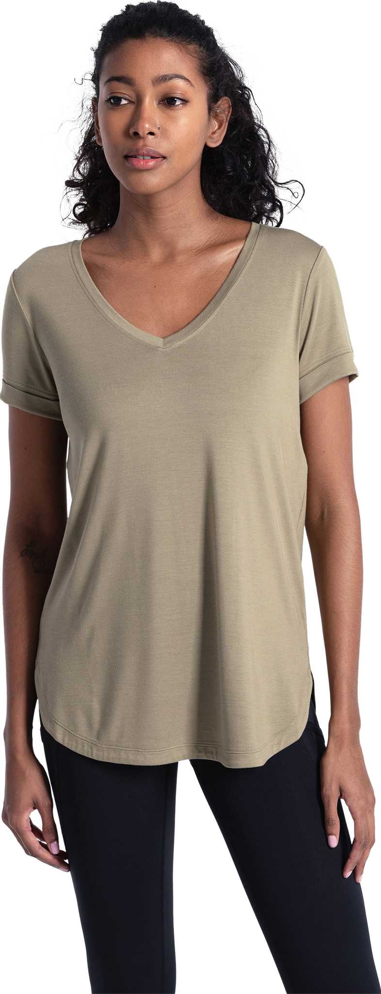 Image de produit pour T-shirt à col en V à manches courtes Agda - Femme