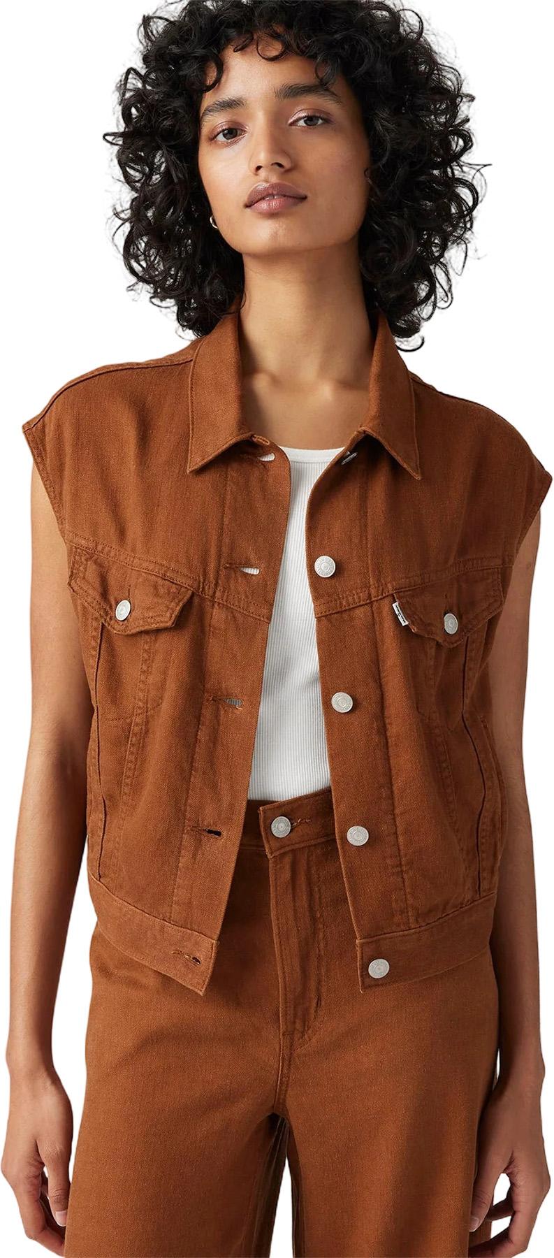 Product gallery image number 4 for product 90s Shrunken Linen Blend Lightweight Vest - Women's