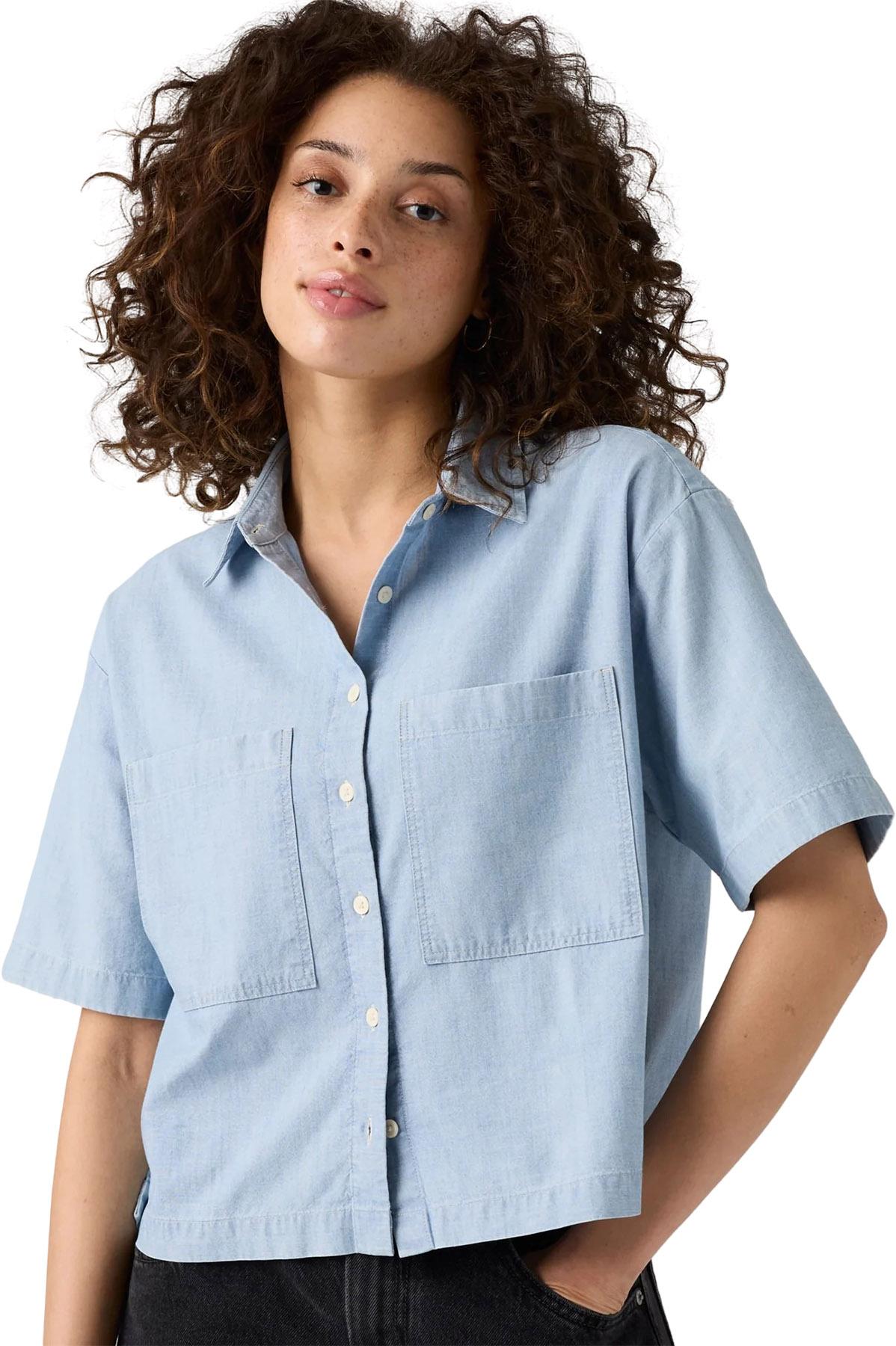 Product gallery image number 3 for product Chemise écourtée à manches courtes Harlie - Femme