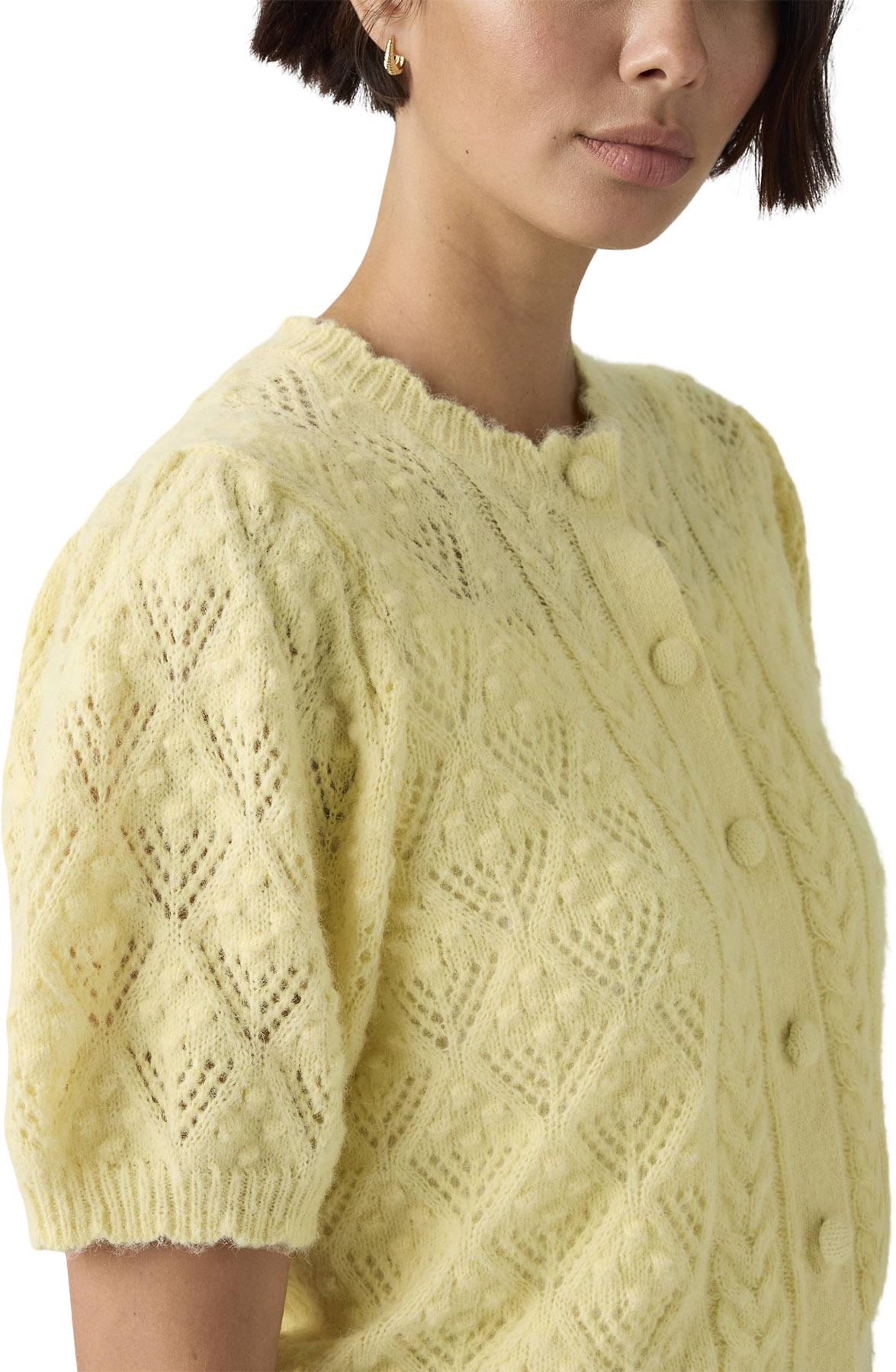 Product gallery image number 3 for product Cardigan à manches courtes en pointelle Pauline - Femme