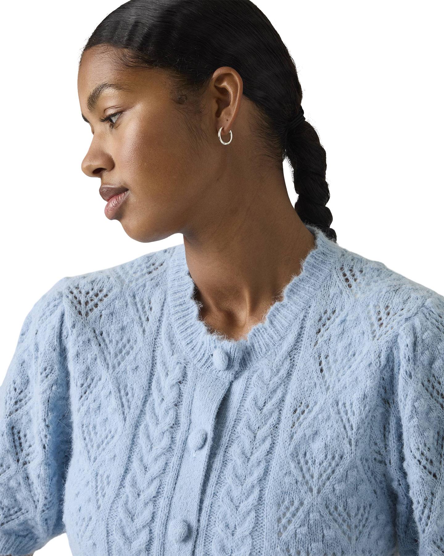 Product gallery image number 4 for product Pauline Pointelle Short Sleeve Cardigan - Women's