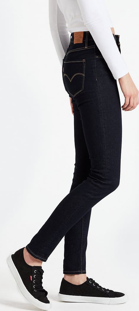 Product gallery image number 3 for product 721 High Rise Skinny Dark Wash Jeans - Women's