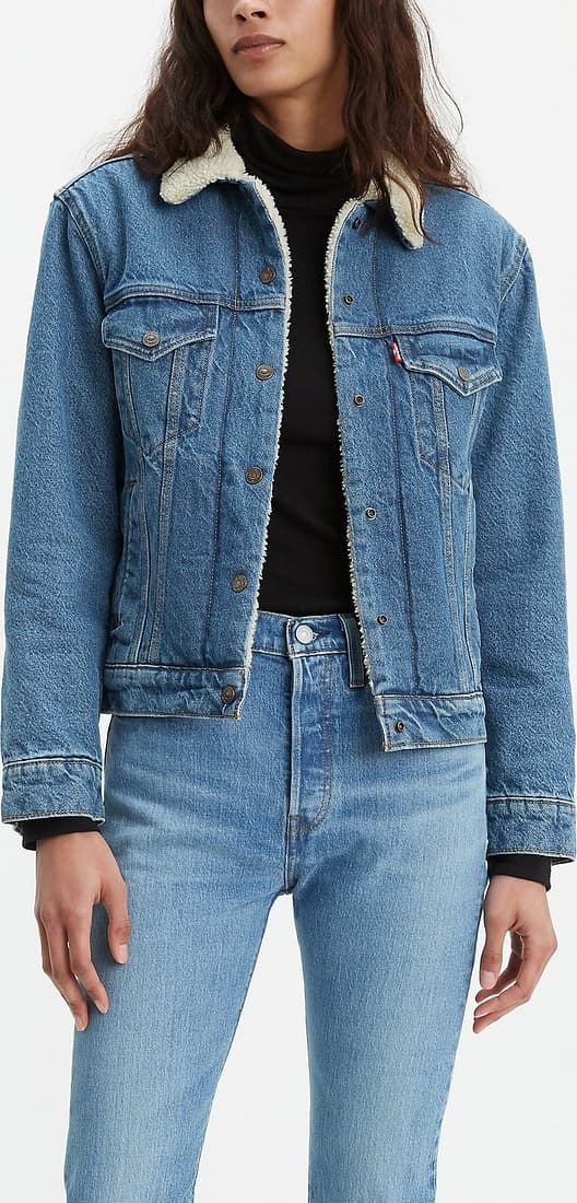 Product gallery image number 3 for product Ex Boyfriend Sherpa Trucker Jacket - Women's