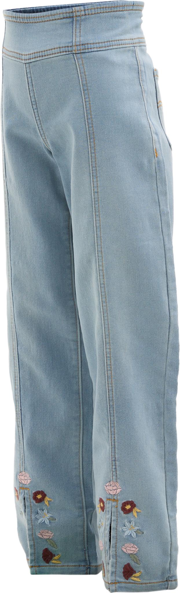 Product gallery image number 3 for product Jean ample à fente et broderie florale - Jeune