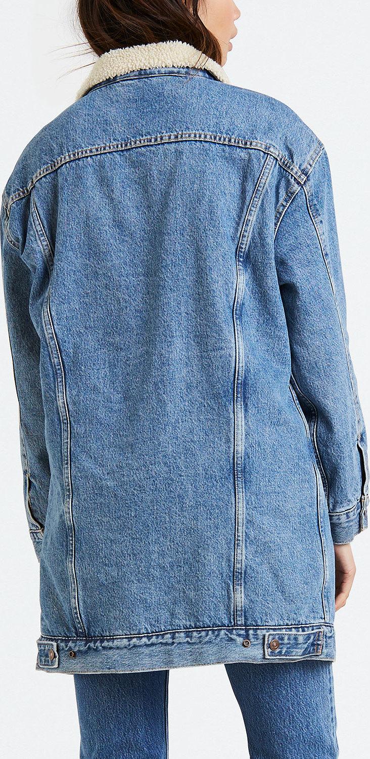 Product gallery image number 2 for product Lengthened Sherpa Trucker Jacket - Women's