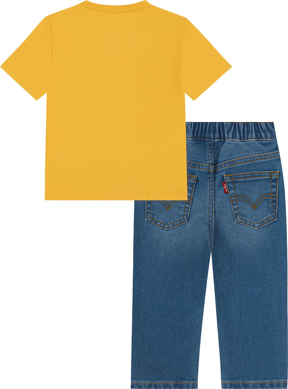 Product gallery image number 2 for product 2-Piece Moto Tee and Denim Pants Set - Baby Boy