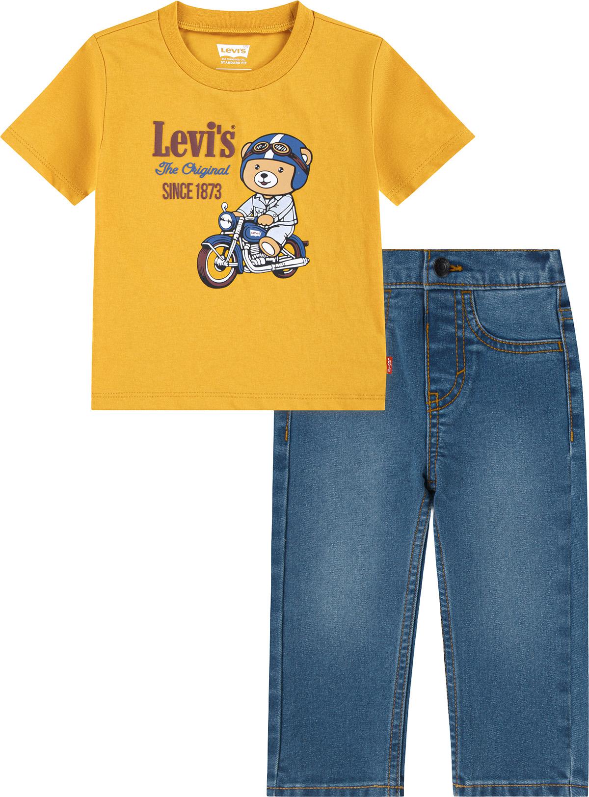 Product image for 2-Piece Moto Tee and Denim Pants Set - Baby Boy
