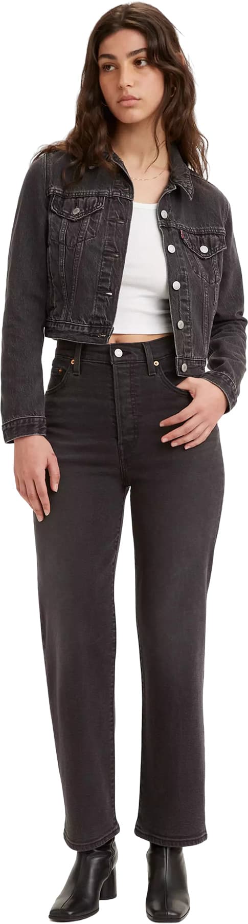 Product gallery image number 2 for product Ribcage Straight Fit Ankle Jeans - Women's