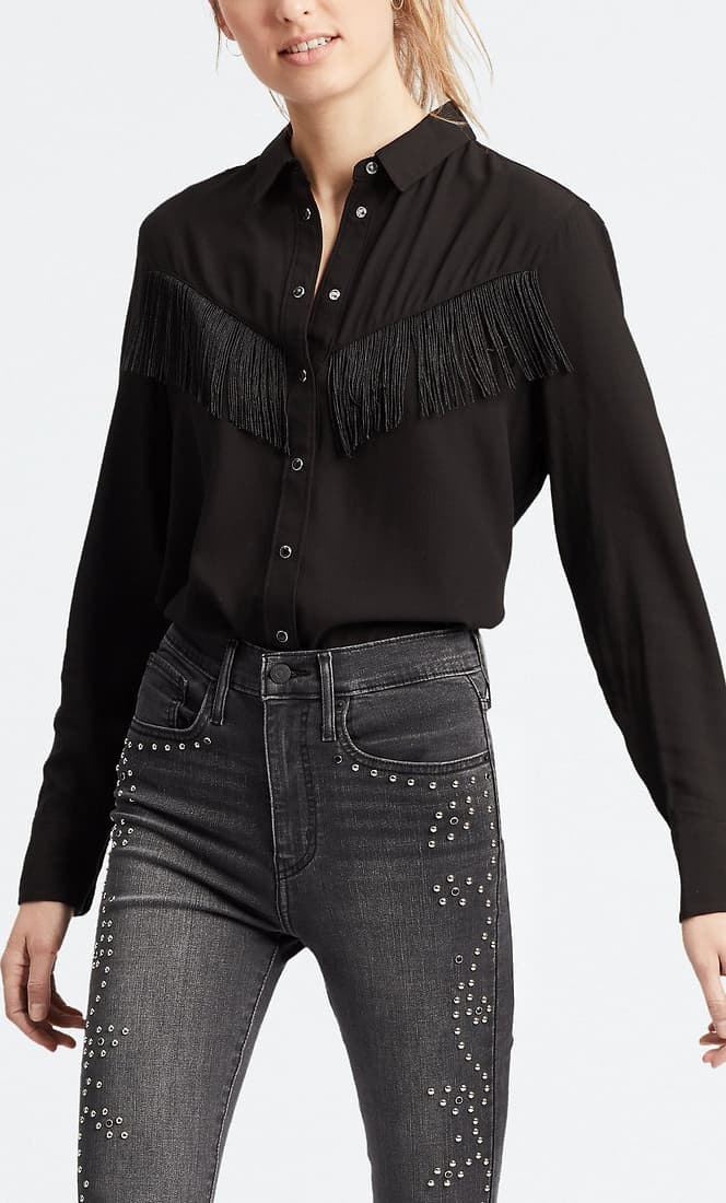 Numéro de l'image de la galerie de produits 1 pour le produit Chamise brodée à franges Selita Western - Femme