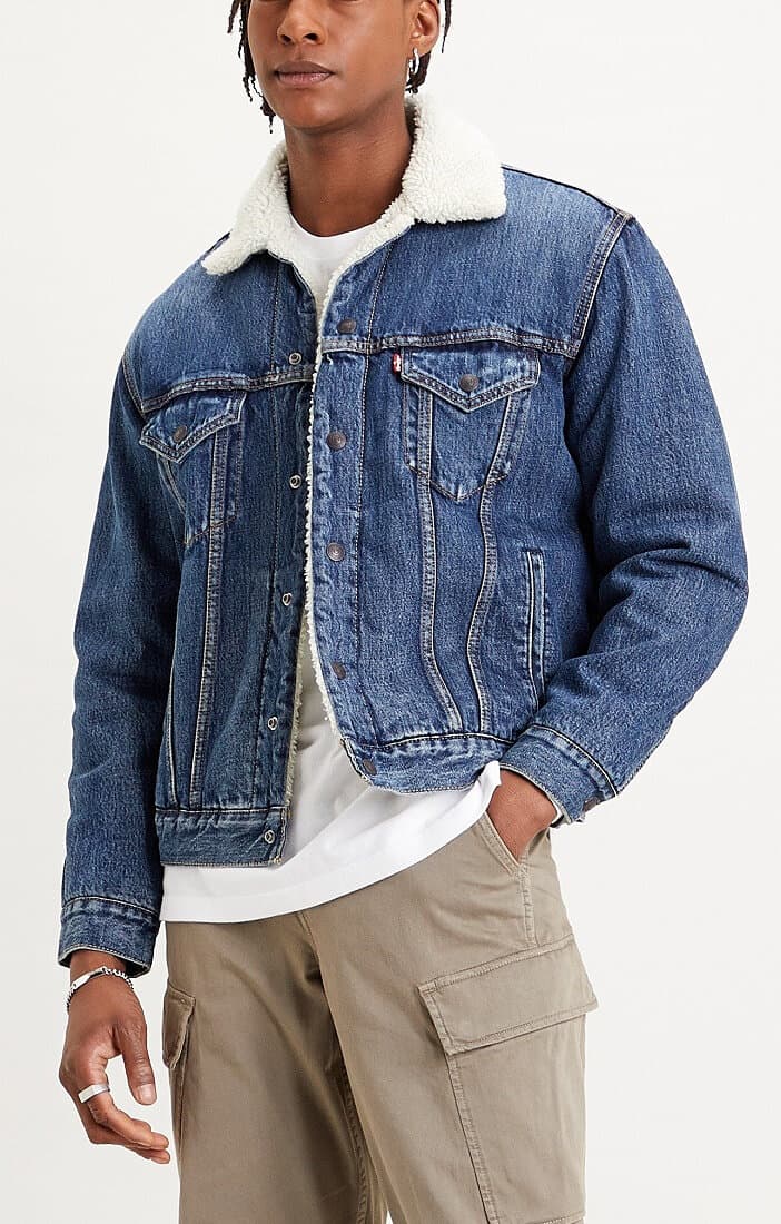 Product gallery image number 3 for product Vintage Fit Sherpa Trucker Jacket - Men's