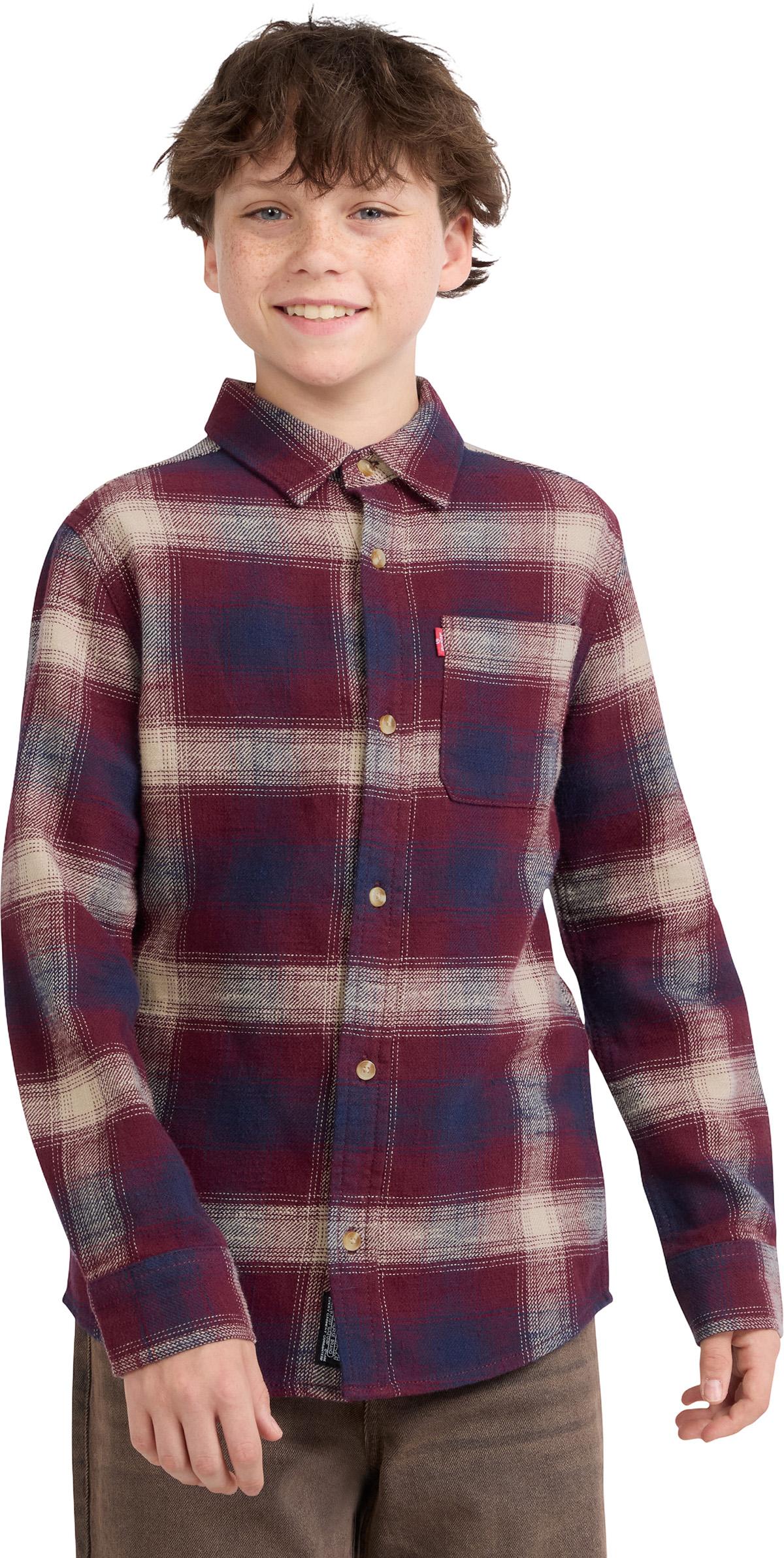 Product gallery image number 6 for product Shadow Plaid Flannel Shirt - Boy