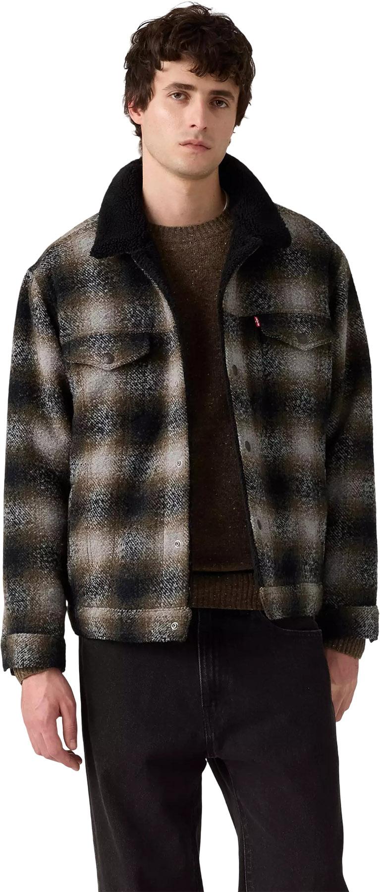 Product gallery image number 4 for product Relaxed Fit Plaid Trucker Jacket - Men's
