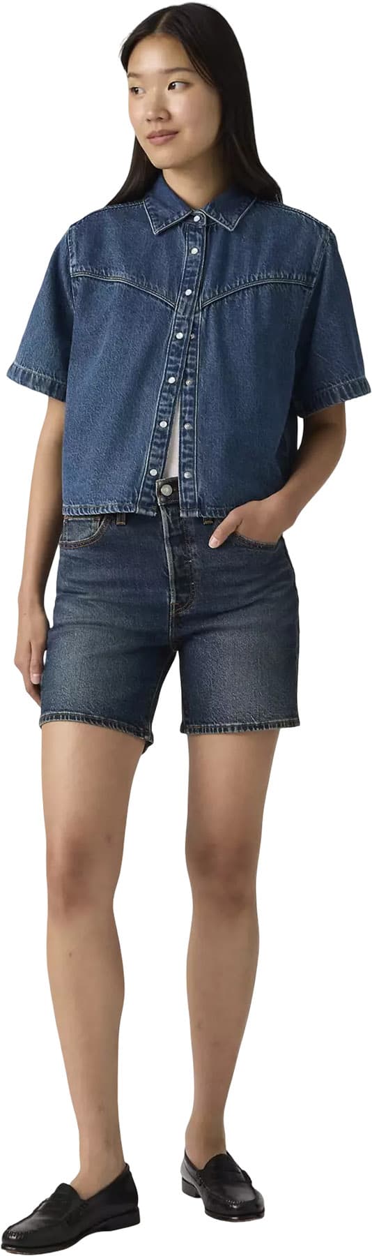 Product gallery image number 3 for product Short mi-cuisse 501 - Femme