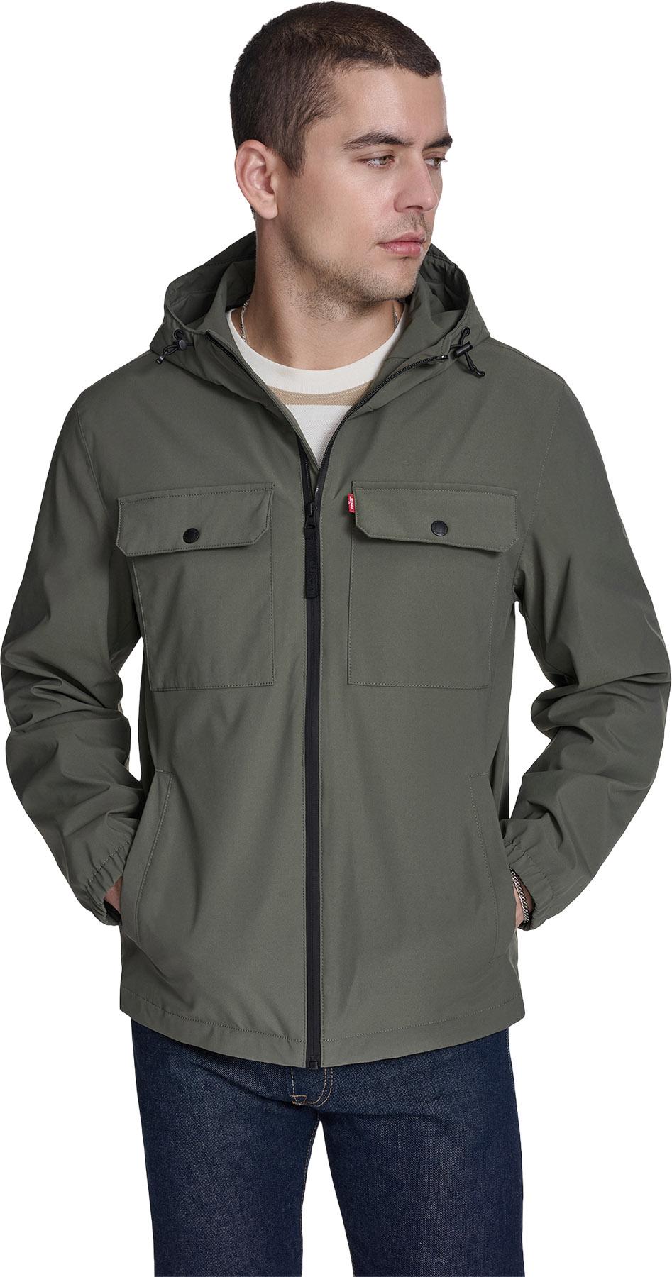 Product image for 2 Chest Pocket Rain Hooded Jacket - Men's