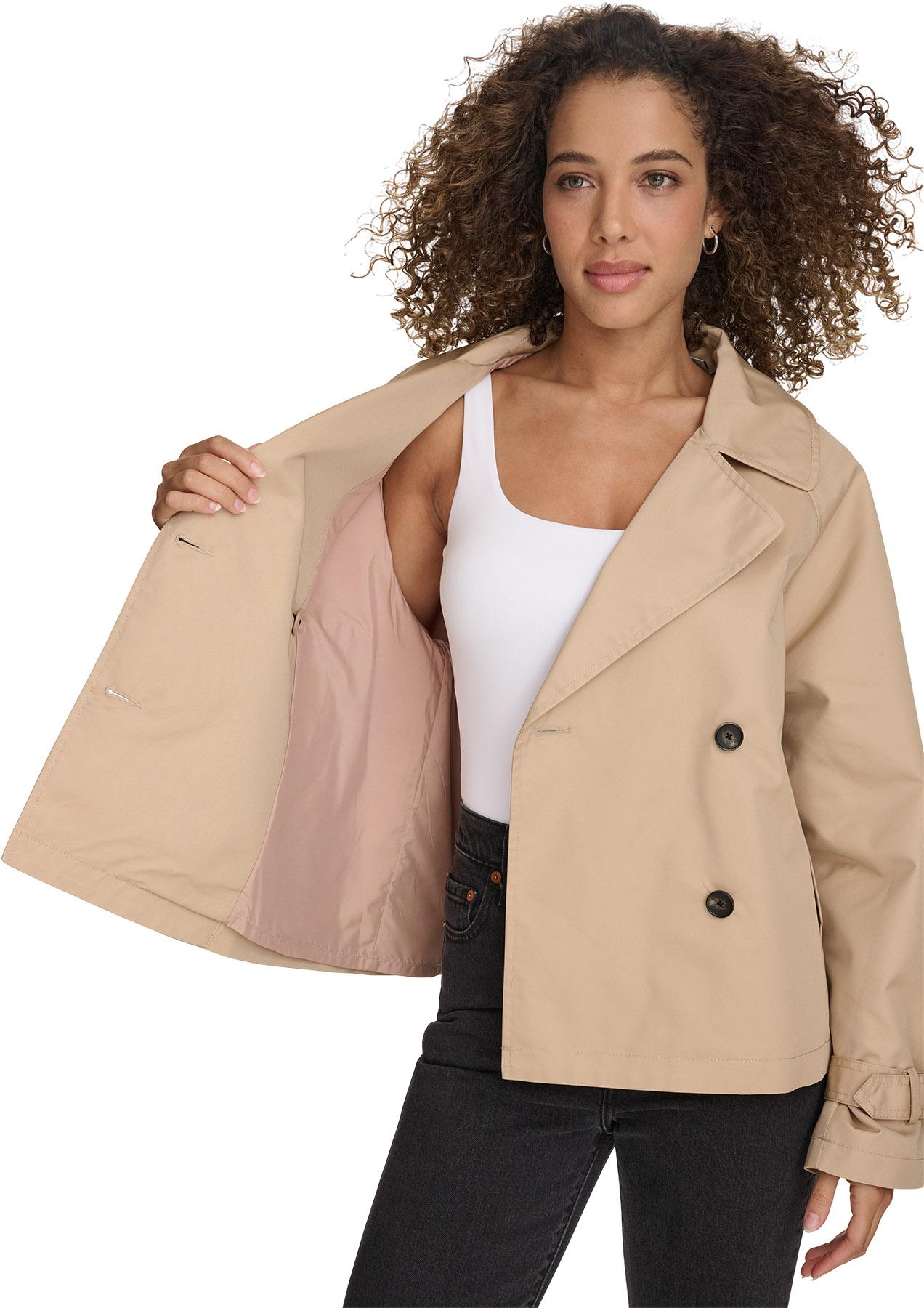 Product gallery image number 5 for product Trenchcoat court à double boutonnage - Femme