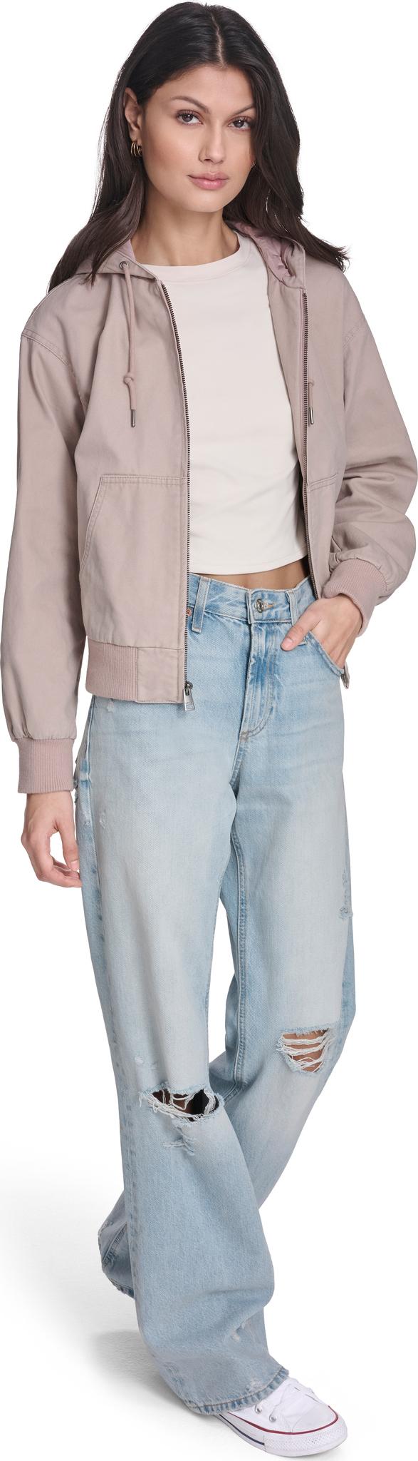 Product gallery image number 4 for product Blouson à capuchon en coton Workwear - Femme