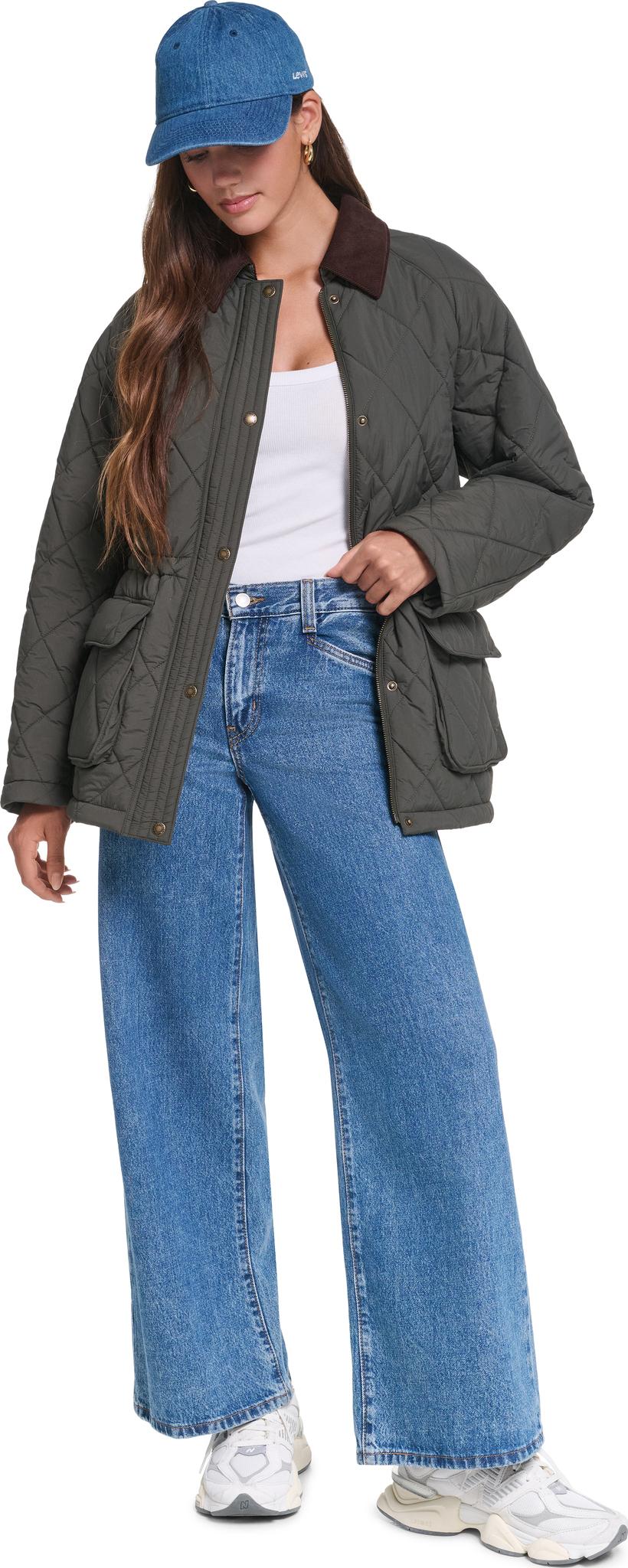 Numéro de l'image de la galerie de produits 3 pour le produit Manteau de travail matelassé à taille cintré - Femme