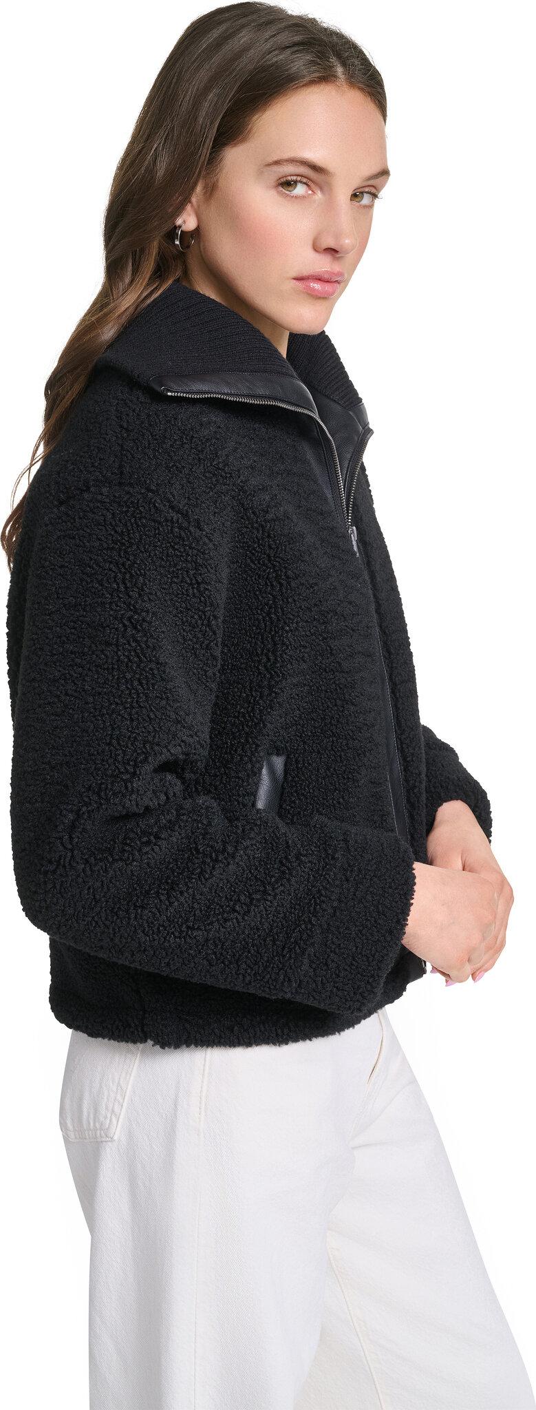 Numéro de l'image de la galerie de produits 2 pour le produit Manteau en sherpa à col en tricot - Femme