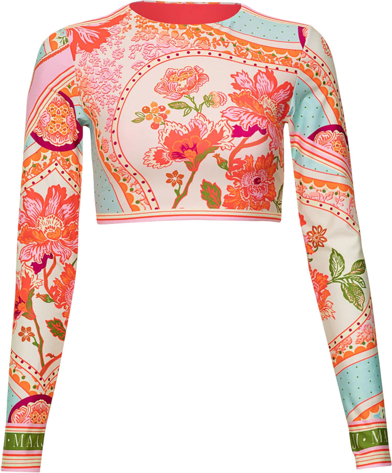 Product gallery image number 3 for product Spectacle Floral Groove Long Sleeve Crop Bikini Top - Women's
