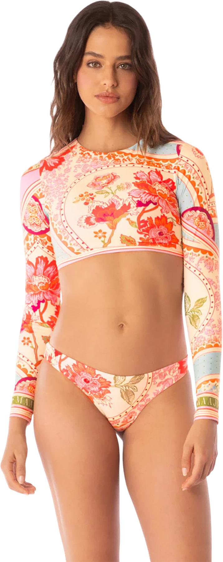 Product gallery image number 4 for product Spectacle Floral Groove Long Sleeve Crop Bikini Top - Women's