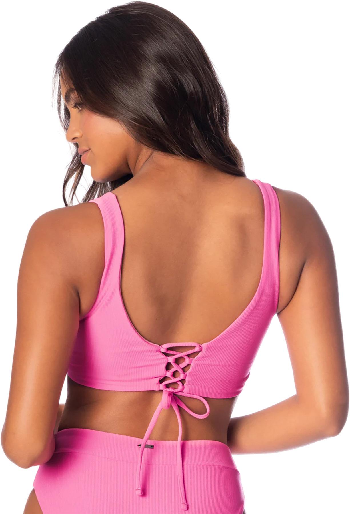 Product gallery image number 4 for product Allure Radiant Pink Long Line Triangle Bikini Top - Women's