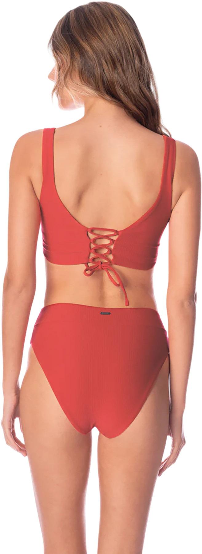 Product gallery image number 2 for product Red Camelia Allure Long Line Triangle Bikini Top - Women's