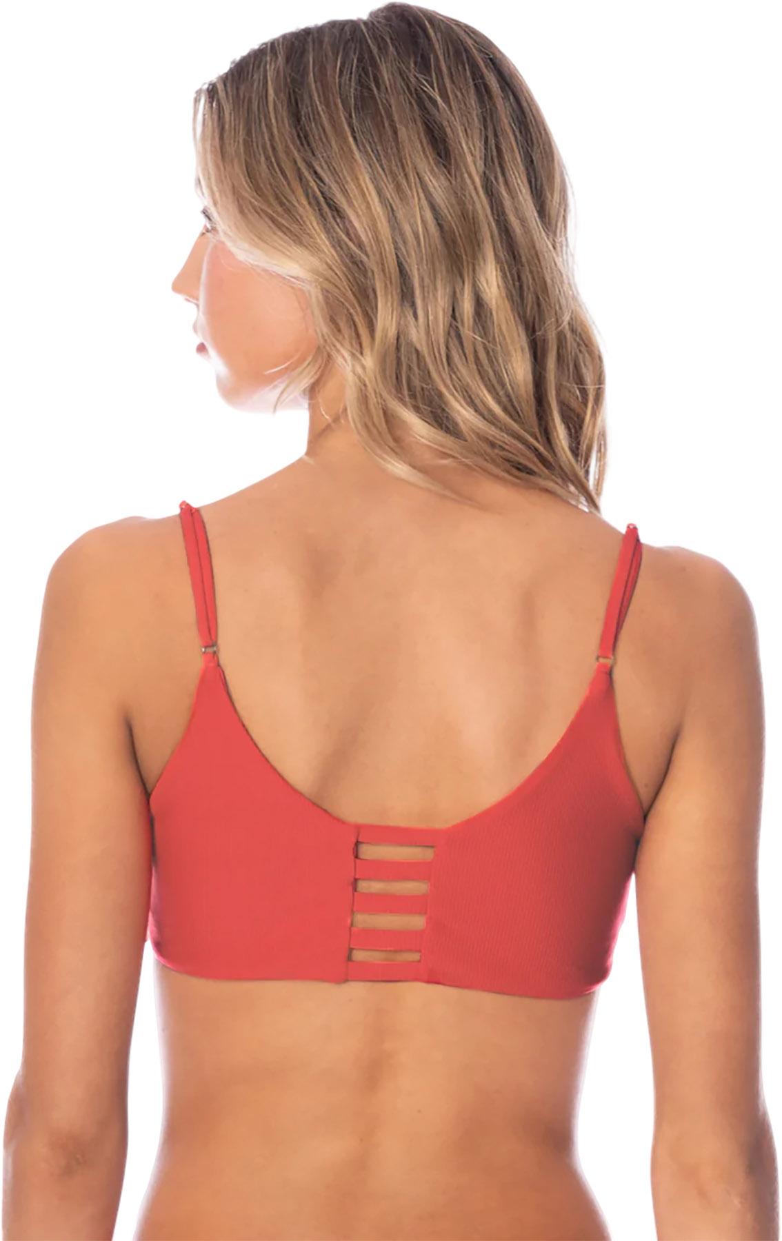 Product gallery image number 3 for product Praia Red Camelia Classic Bralette Bikini Top - Women's