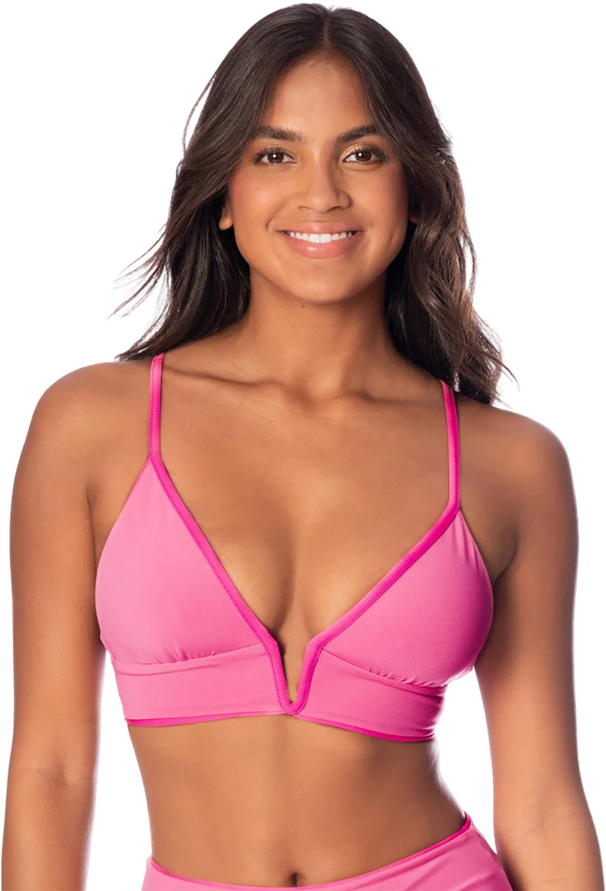 Product gallery image number 3 for product Parade Radiant Pink Long Line Triangle Bikini Top - Women's