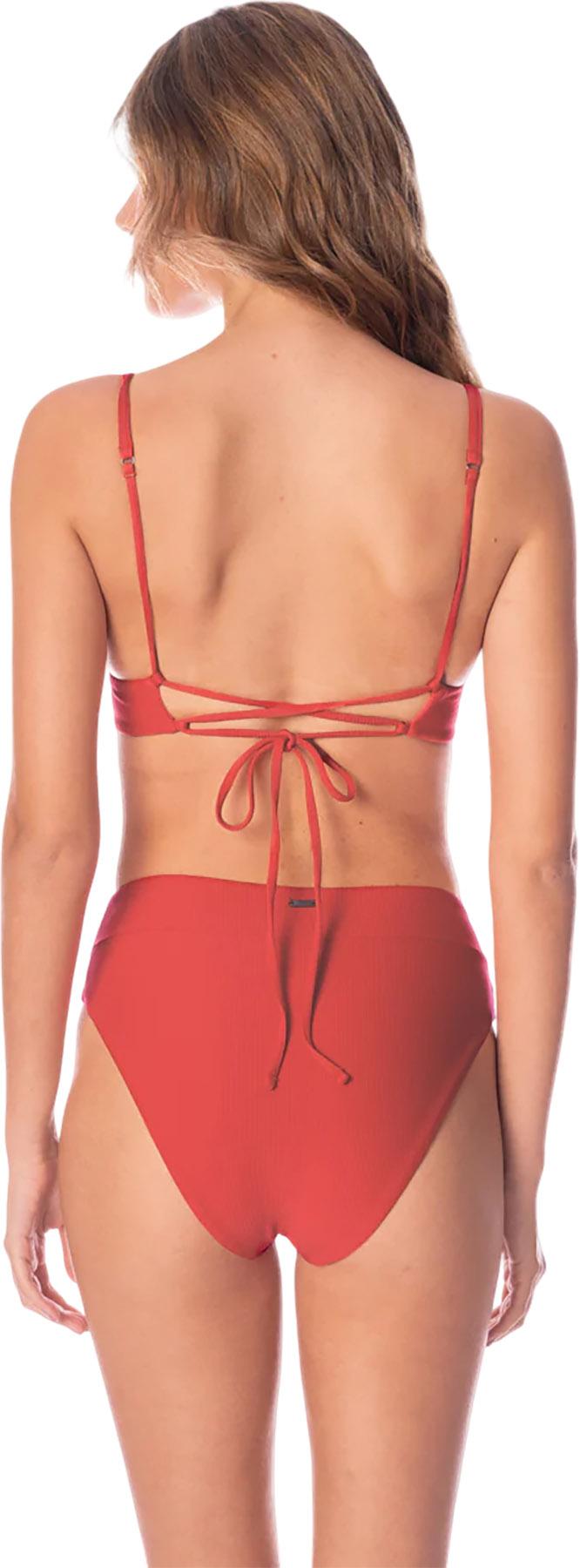 Product gallery image number 2 for product Parade Red Camelia Long Line Triangle Bikini Top - Women's