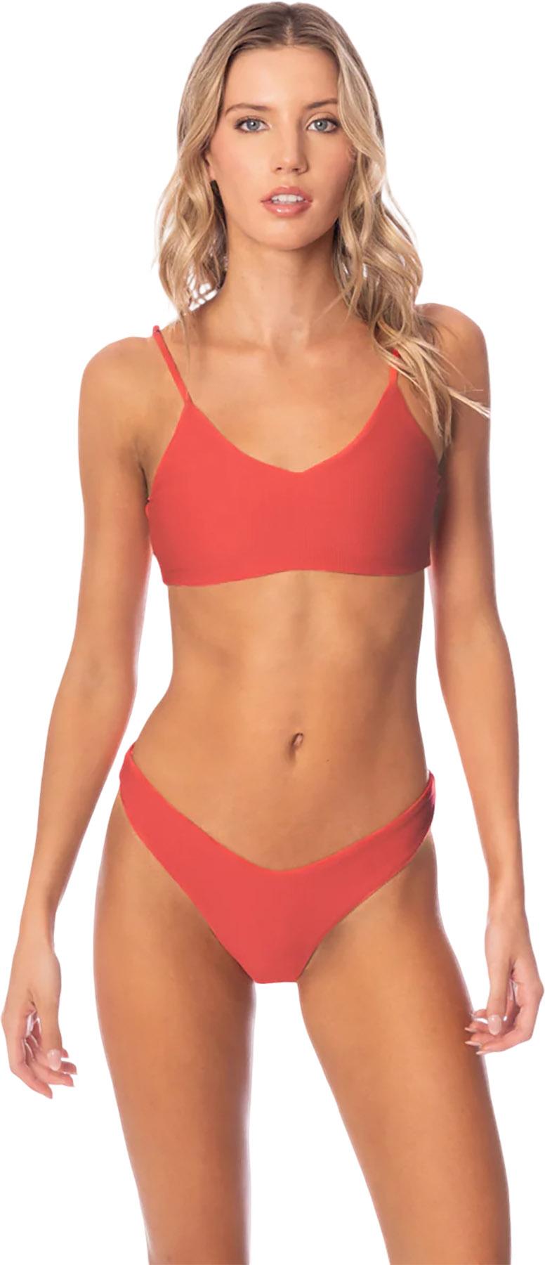 Product image for Red Camelia Splendour Regular Rise Thin Side Bikini Bottom - Women's