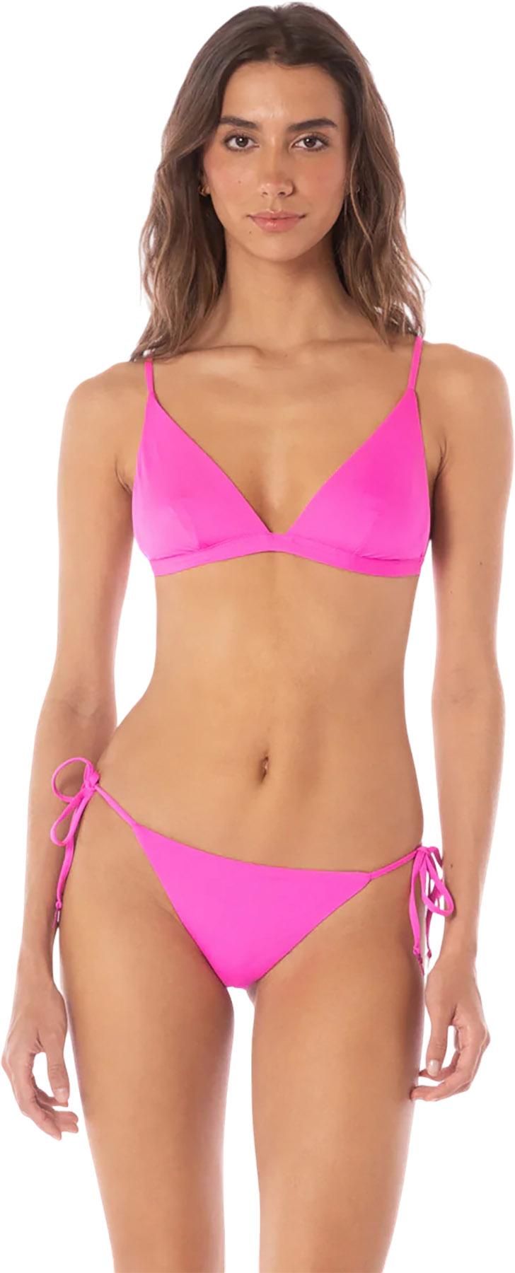 Product gallery image number 3 for product Ivy Poppy Pink Fixed Triangle Bikini Top - Women's