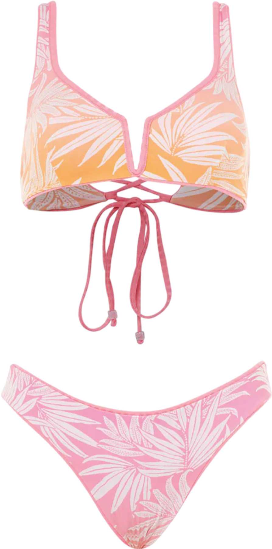 Image de produit pour Haut de bikini bralette à armatures en V Victoria Sea Pink - Femme