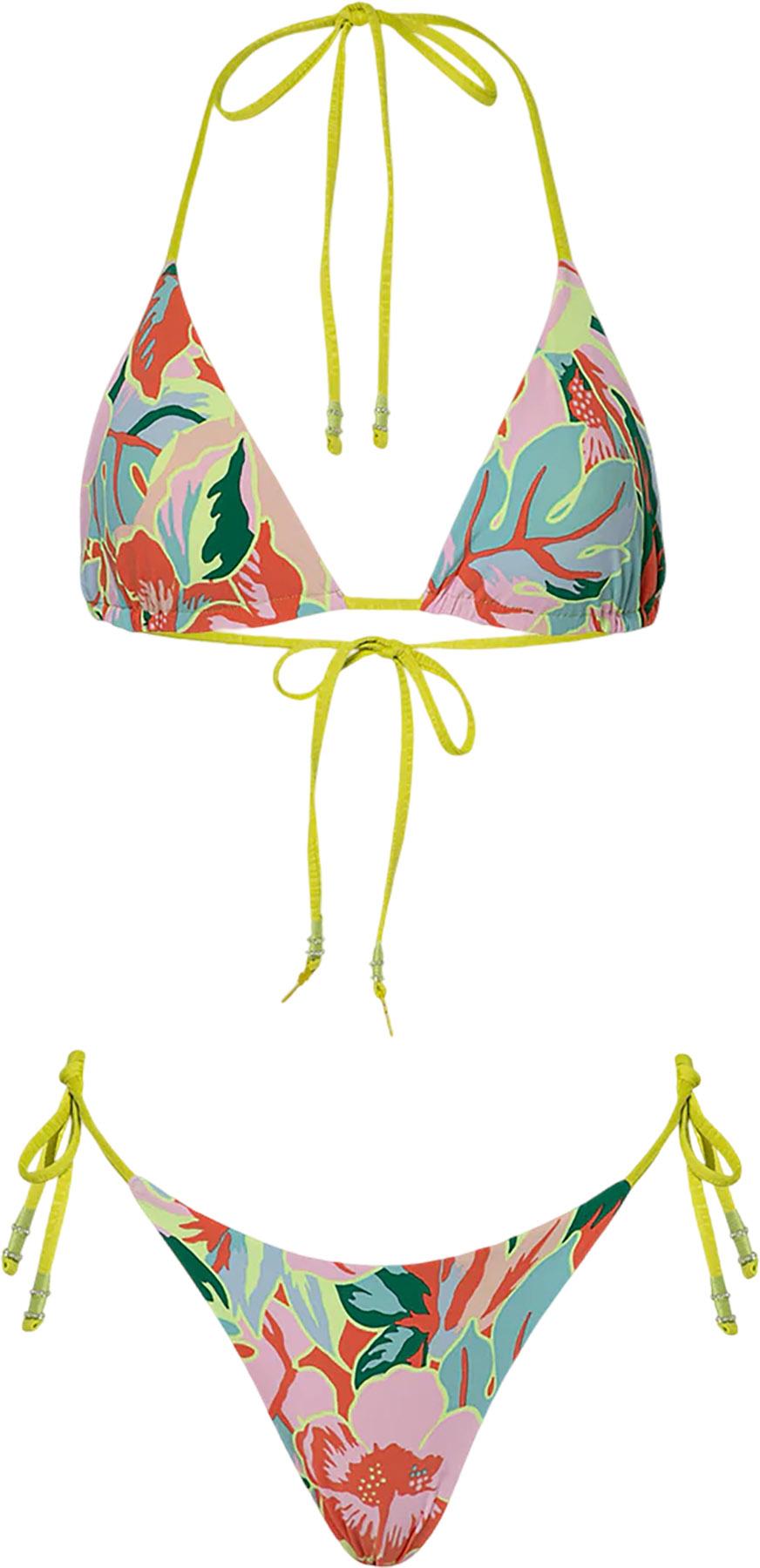 Numéro de l'image de la galerie de produits 6 pour le produit Bas de bikini taille basse nouée sur les côtés Sunning Lime Green - Femme