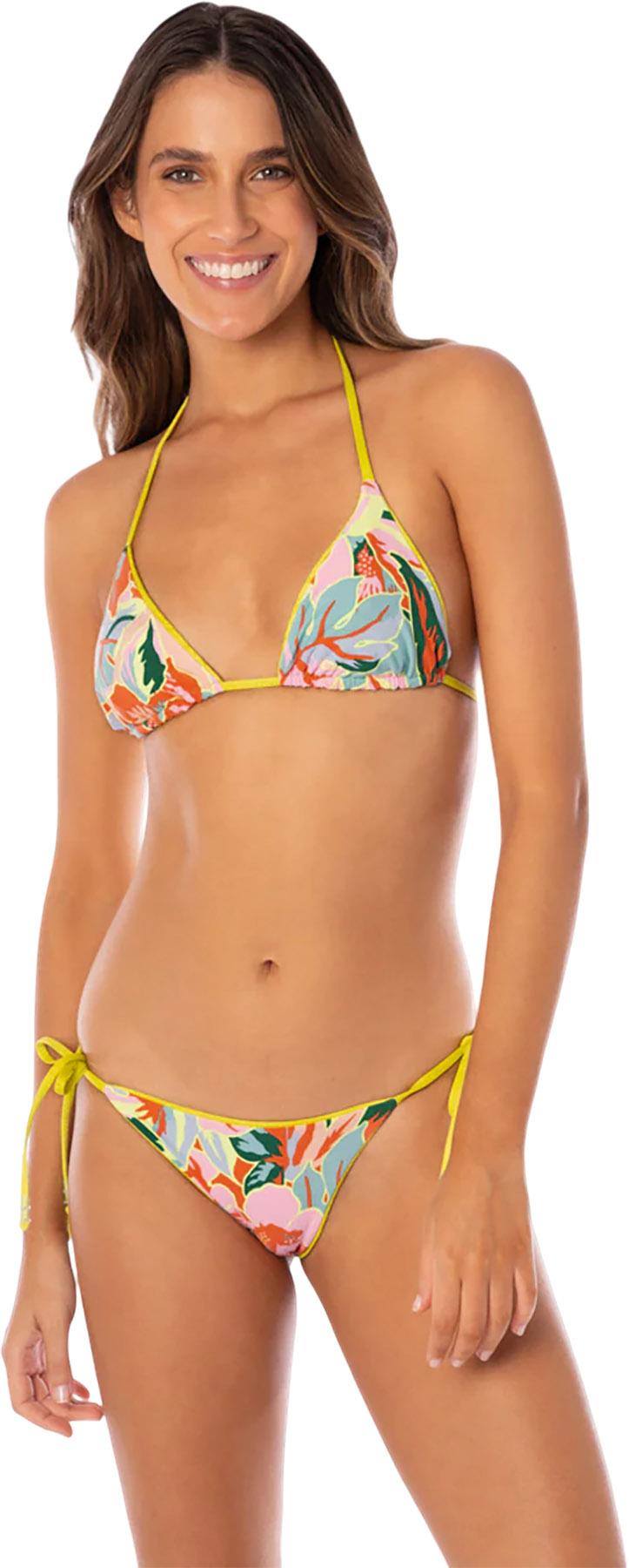 Numéro de l'image de la galerie de produits 7 pour le produit Bas de bikini taille basse nouée sur les côtés Sunning Lime Green - Femme