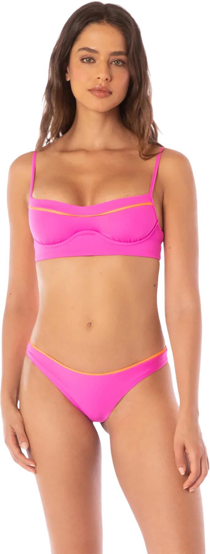 Product gallery image number 4 for product Shore Poppy Pink Unmolded Underwire Bikini Top - Women's