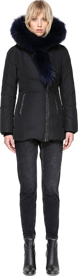 Product gallery image number 2 for product Adali Down Jacket with Natural Fur Signature Mackage Collar - Women's