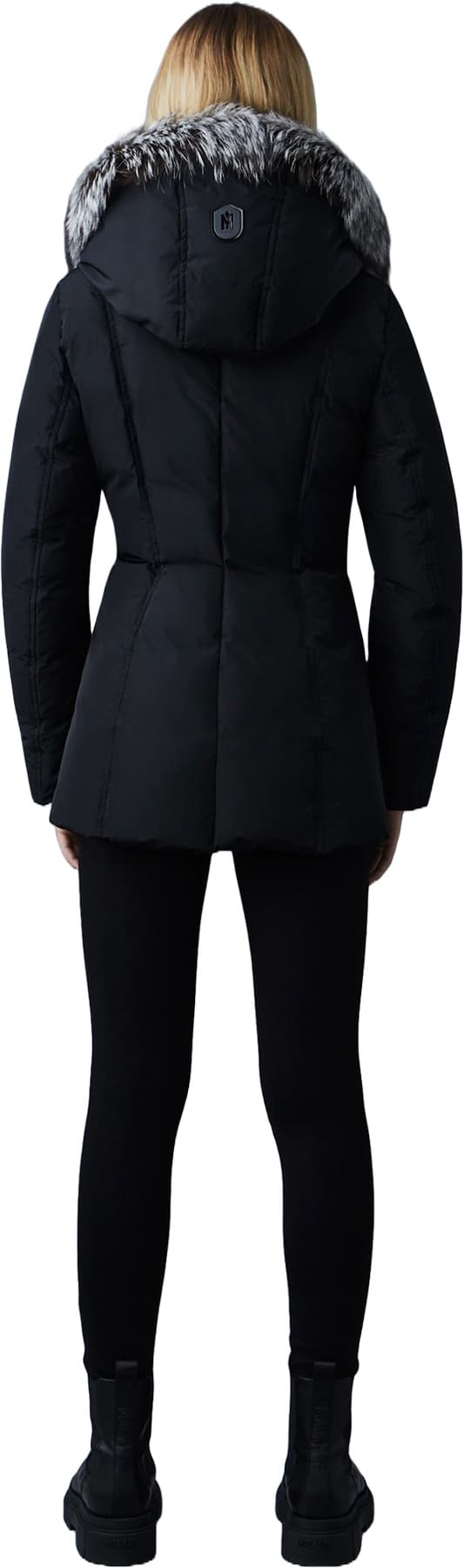 Product gallery image number 4 for product Adali Down Coat With Silver Fox Fur Signature Mackage Collar - Women's