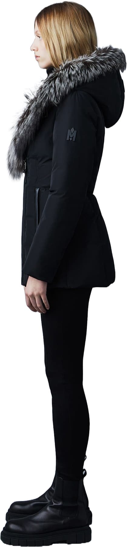 Product gallery image number 5 for product Adali Down Coat With Silver Fox Fur Signature Mackage Collar - Women's